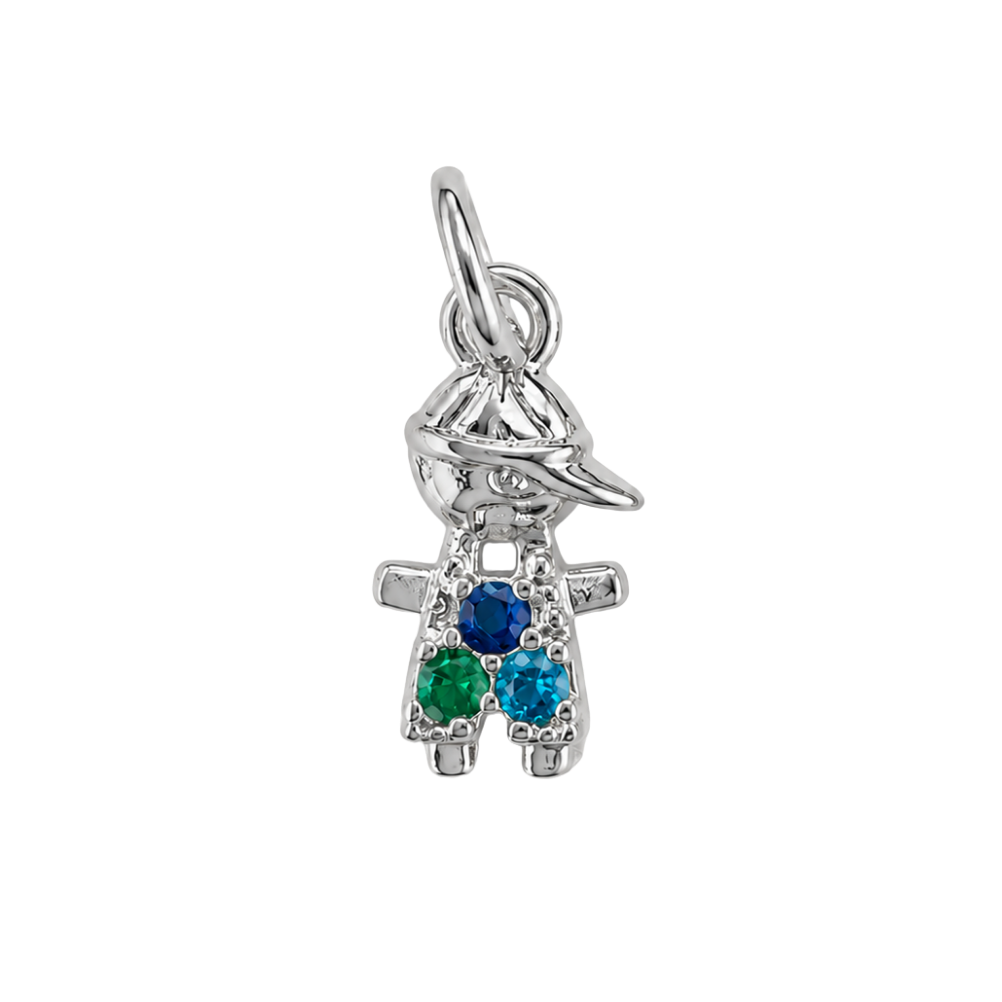 Son and Daughter Pendant in White Gold Plated