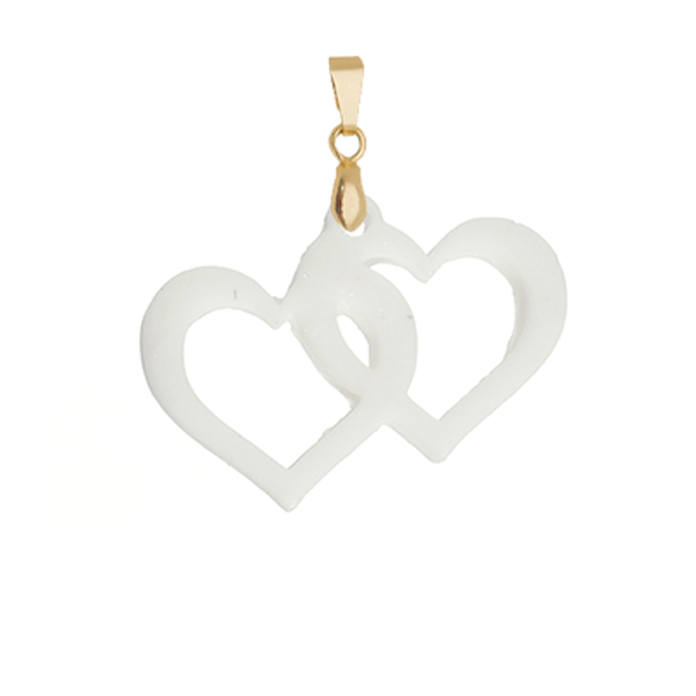 Double Heart Pendant - Breast Milk Jewelry