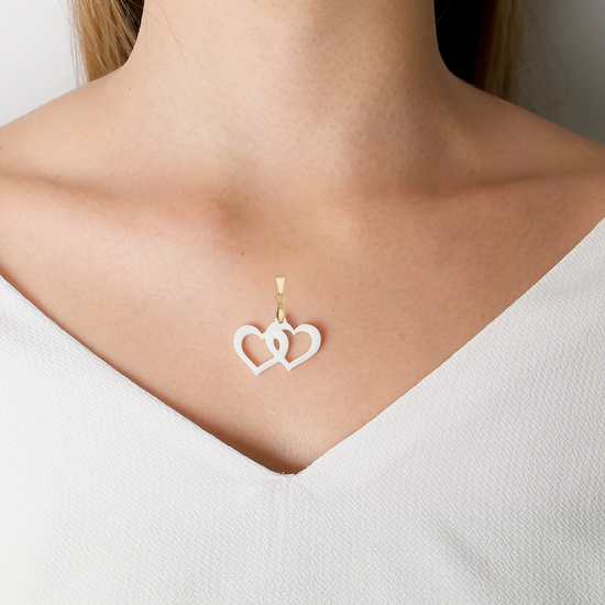 Double Heart Pendant - Breast Milk Jewelry