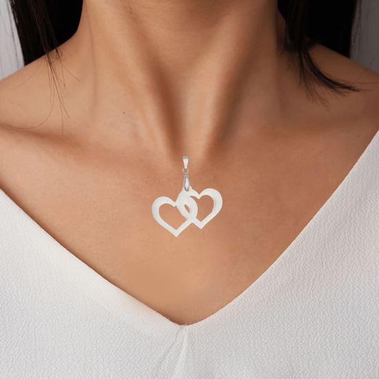 Double Heart Pendant - Breast Milk Jewelry