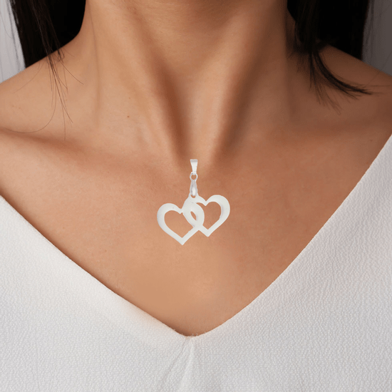 Double Heart Pendant - Breast Milk Jewelry