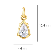Mini Twisted Heart with Gold Leaf and Zirconia Drop