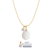 Chubby Mini Drop with Chain and Birthstone Pendant
