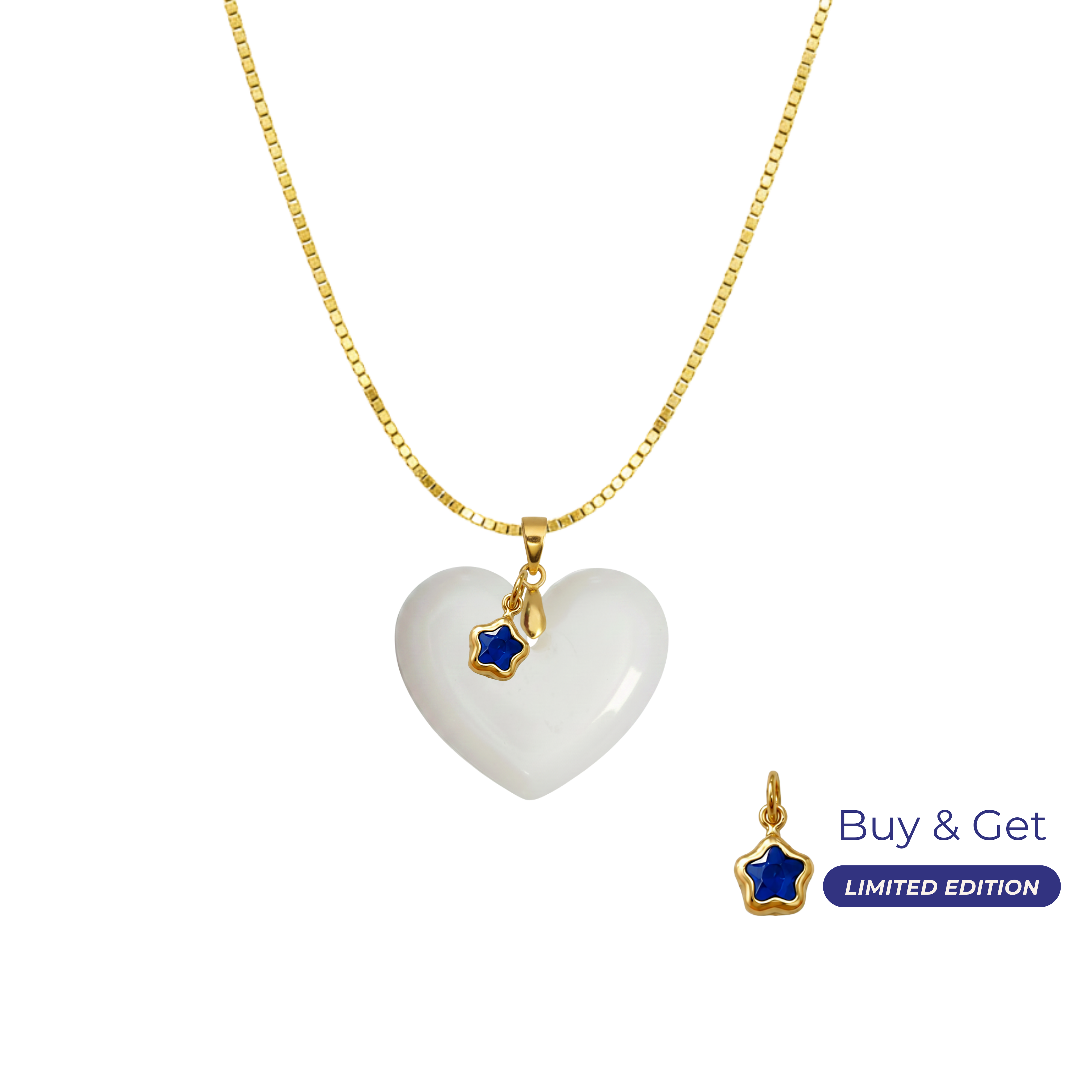  Corazón Gordito con Cadena y Estrella del 4 de Julio