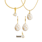 Chubby Mini Drop with Gold Leaf and Zirconia Drop