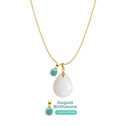 Chubby Mini Drop with Chain and Birthstone Pendant