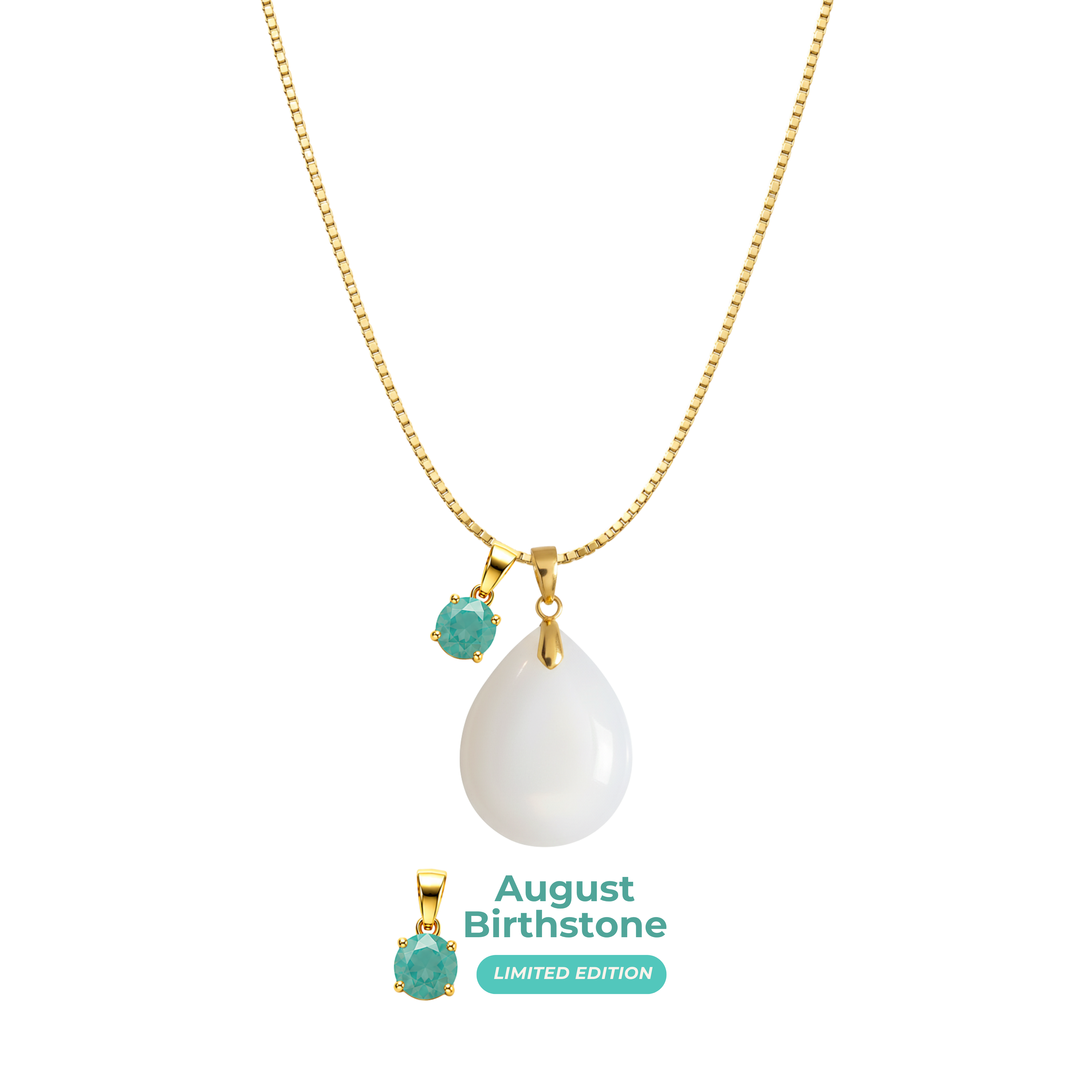 Chubby Mini Drop with Chain and Birthstone Pendant
