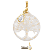 Tree of life with Gold Leaf and Zirconia Drop