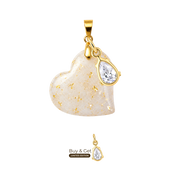 Heart with Gold Leaf and Zirconia Drop
