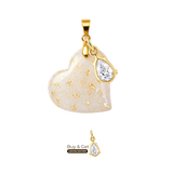 Heart with Gold Leaf and Zirconia Drop