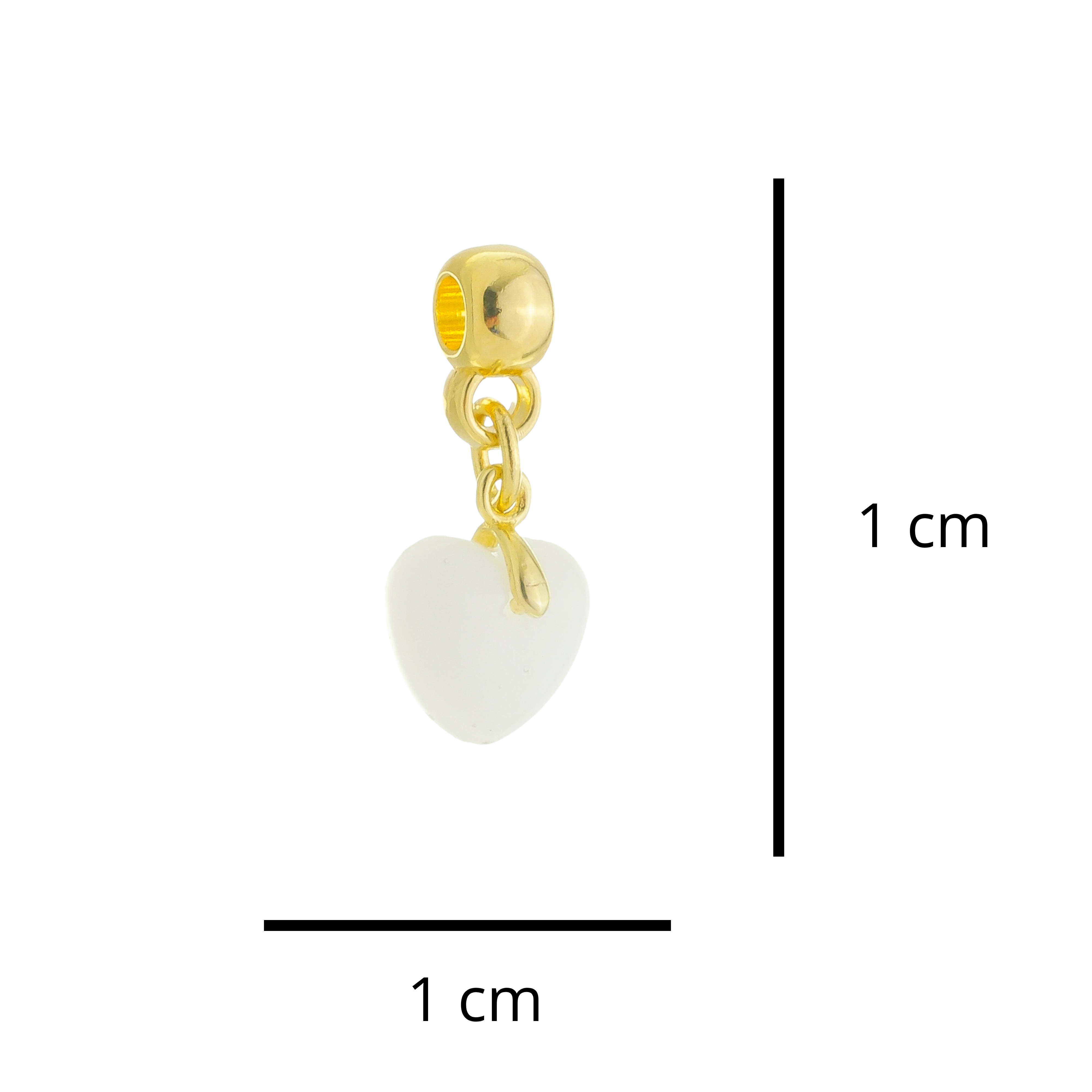 Mini Chubby Heart with Gold Leaf and Zirconia Drop