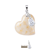 Heart with Gold Leaf and Zirconia Drop
