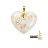 Chubby Heart with Gold Leaf and Zirconia Drop