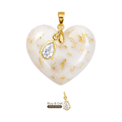 Chubby Heart with Gold Leaf and Zirconia Drop