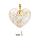 Chubby Heart with Gold Leaf and Zirconia Drop
