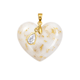 Chubby Heart with Gold Leaf and Zirconia Drop