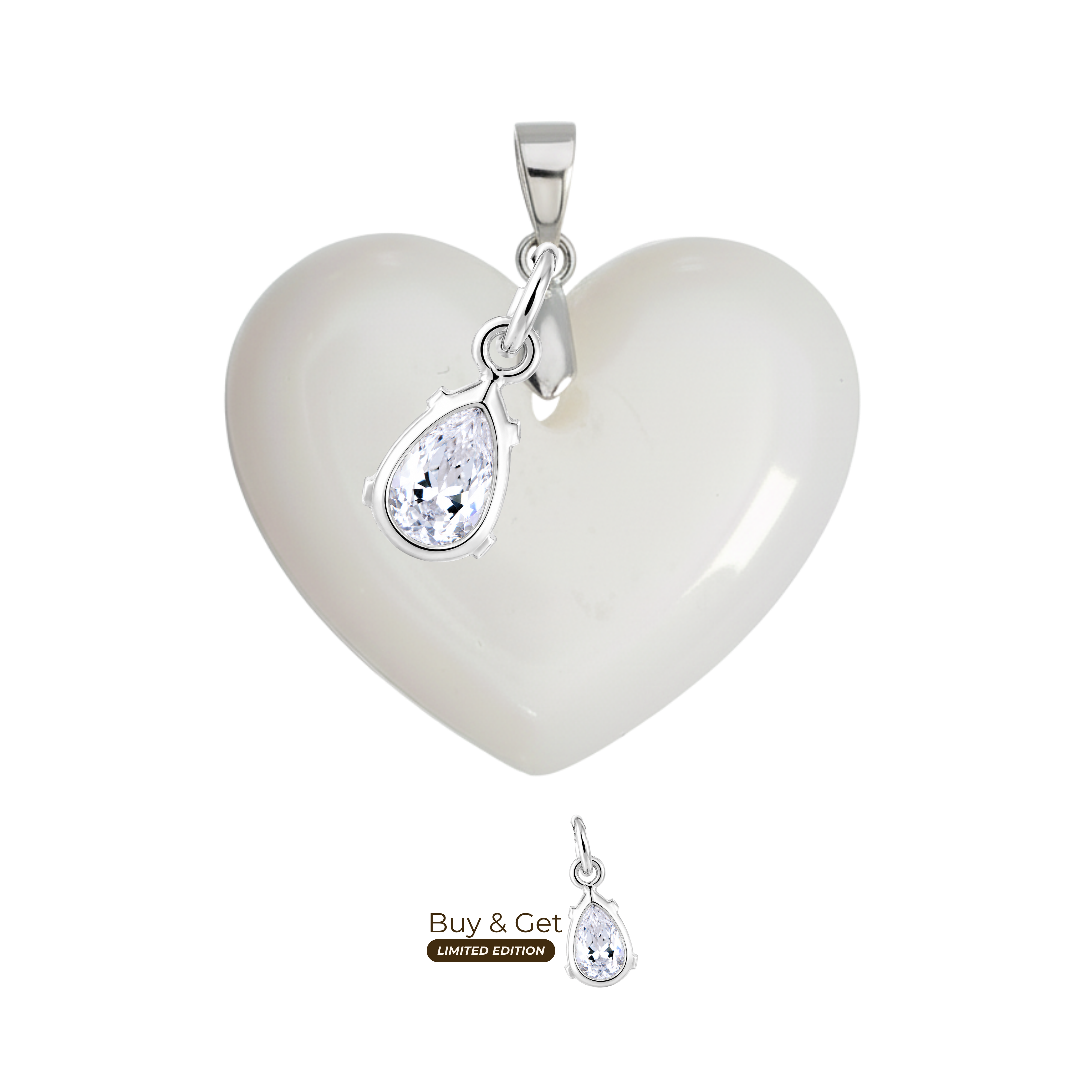 Chubby Heart with Zirconia Drop