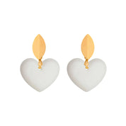 Arete del corazón gordito - joyas de leche materna