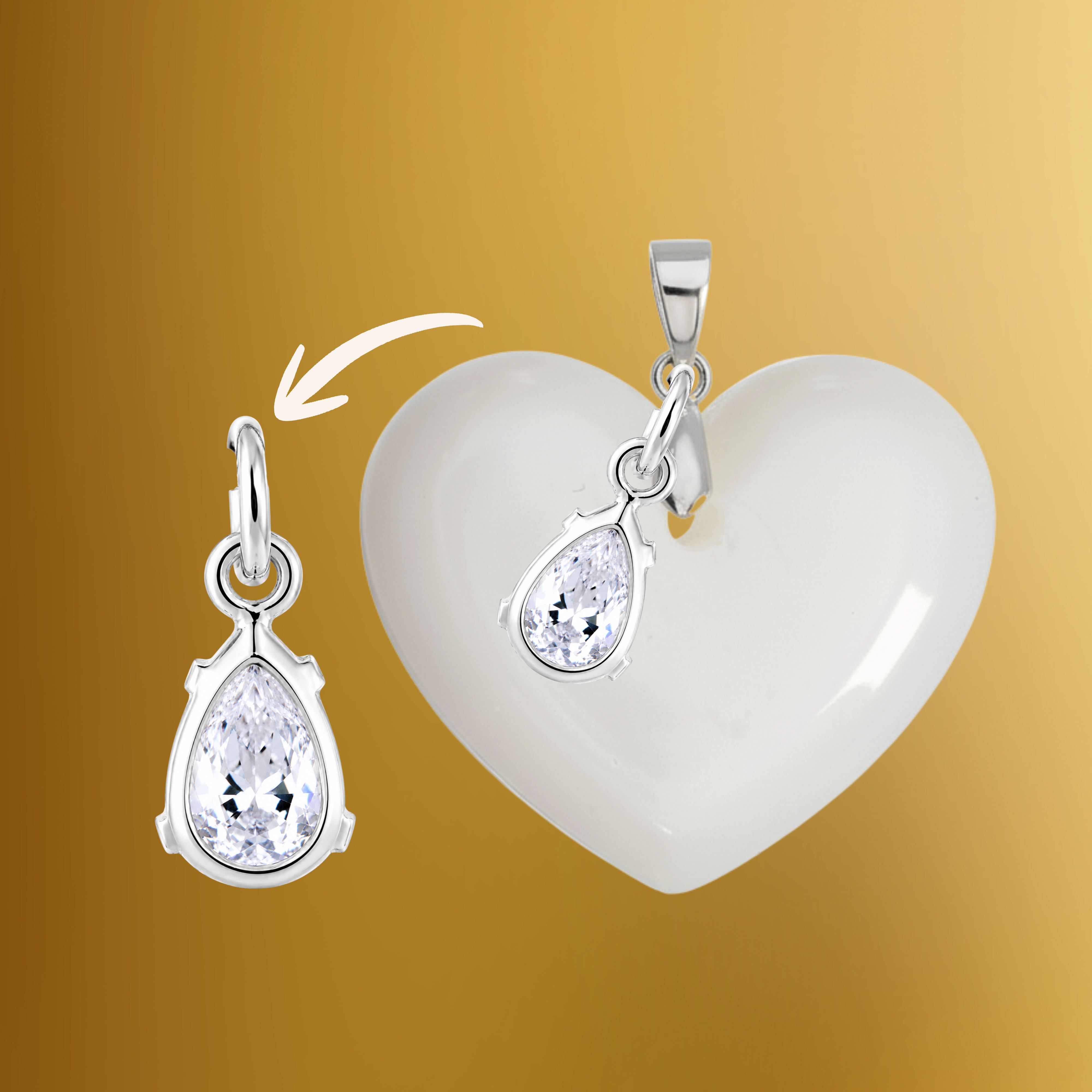 Additional Pendant with Zirconia Drop