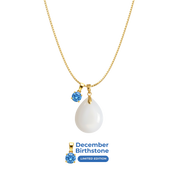 Chubby Mini Drop with Chain and Birthstone Pendant