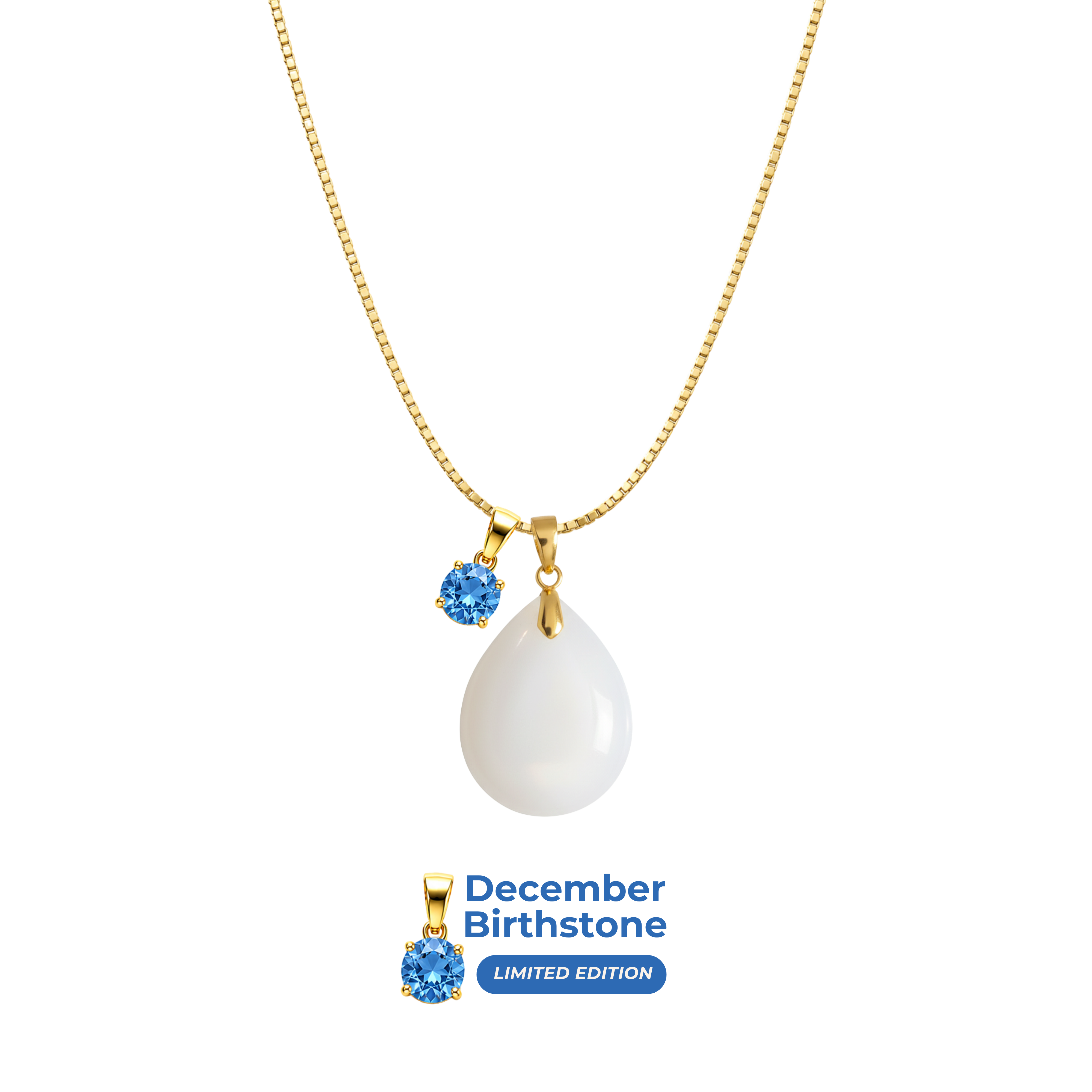 Chubby Mini Drop with Chain and Birthstone Pendant