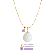 Chubby Mini Drop with Chain and Birthstone Pendant