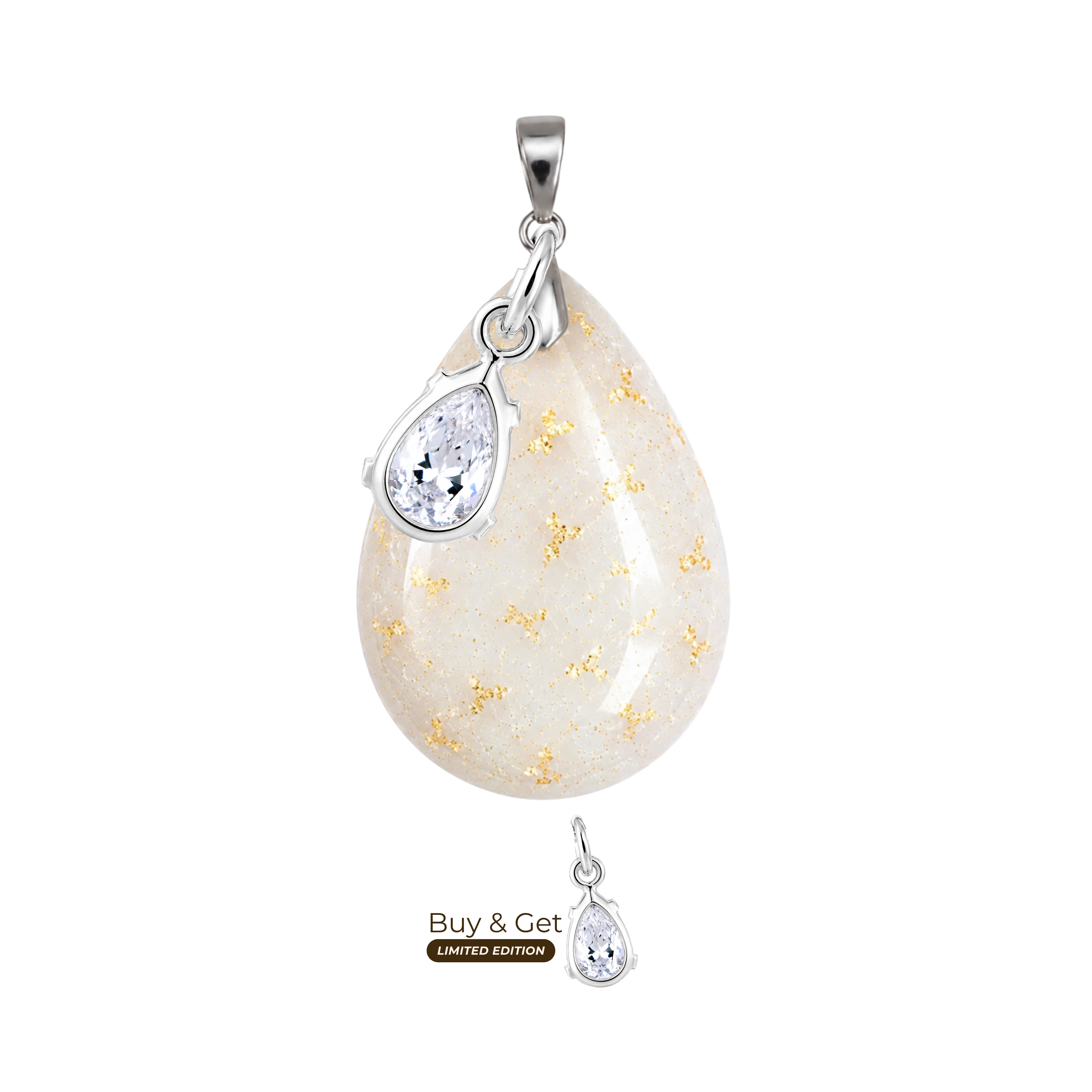 Chubby Drop with Gold Leaf and Zirconia Drop
