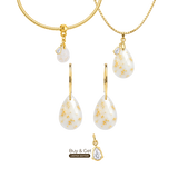 Diamond Drop with Gold Leaf and Zirconia Drop