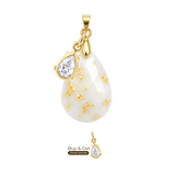 Diamond Drop with Gold Leaf and Zirconia Drop