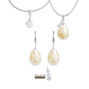 Diamond Drop with Gold Leaf and Zirconia Drop