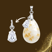 Additional Pendant with Gold Leaf and Zirconia Drop
