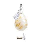 Diamond Drop with Gold Leaf and Zirconia Drop