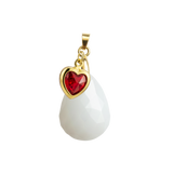 Diamond Drop with Ruby Heart