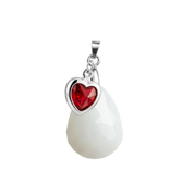 Diamond Drop with Ruby Heart