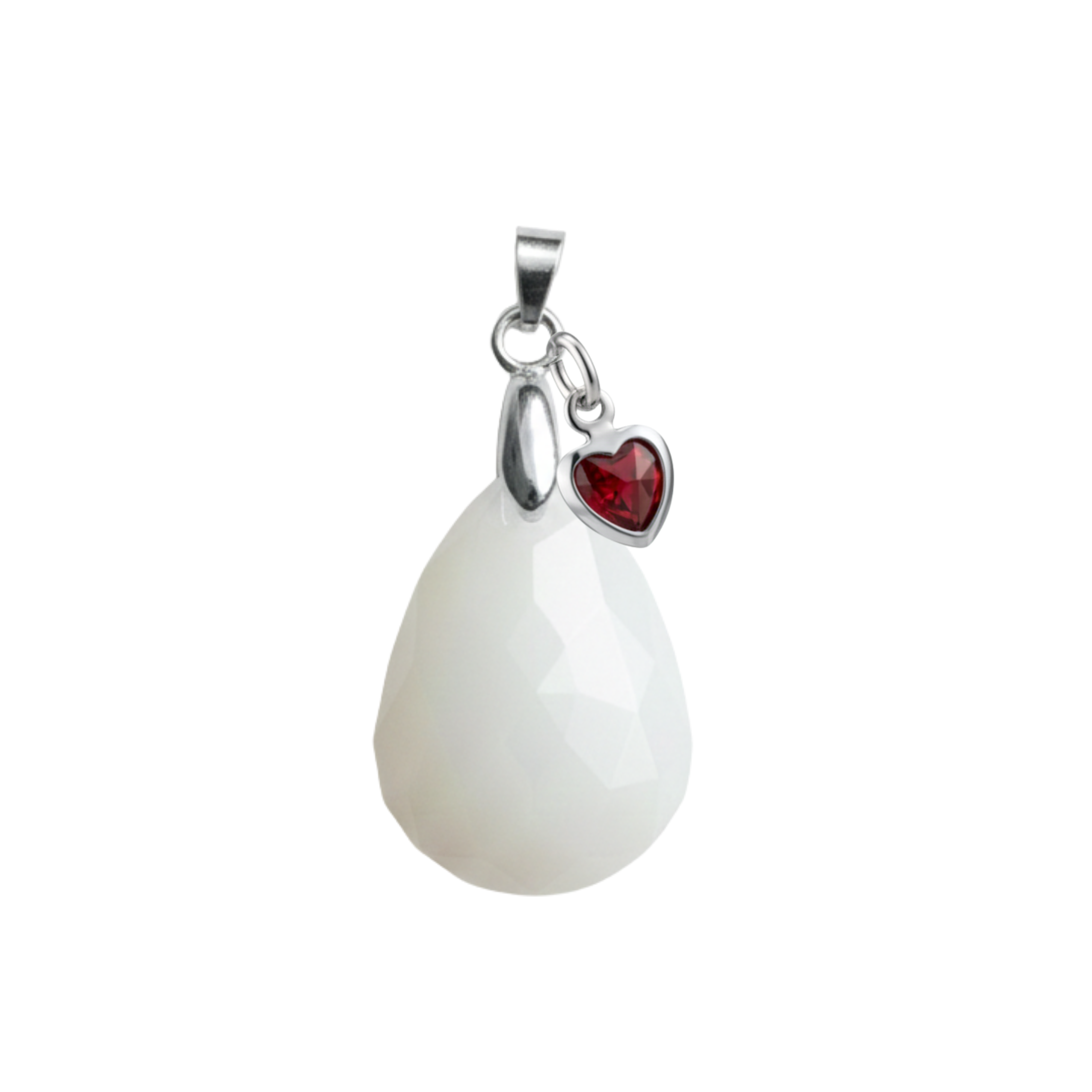 Gota Lapidada con Corazón Rubí