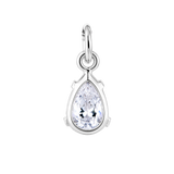 Zirconia Drop in White Gold Plated