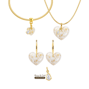 Chubby Heart with Gold Leaf and Zirconia Drop
