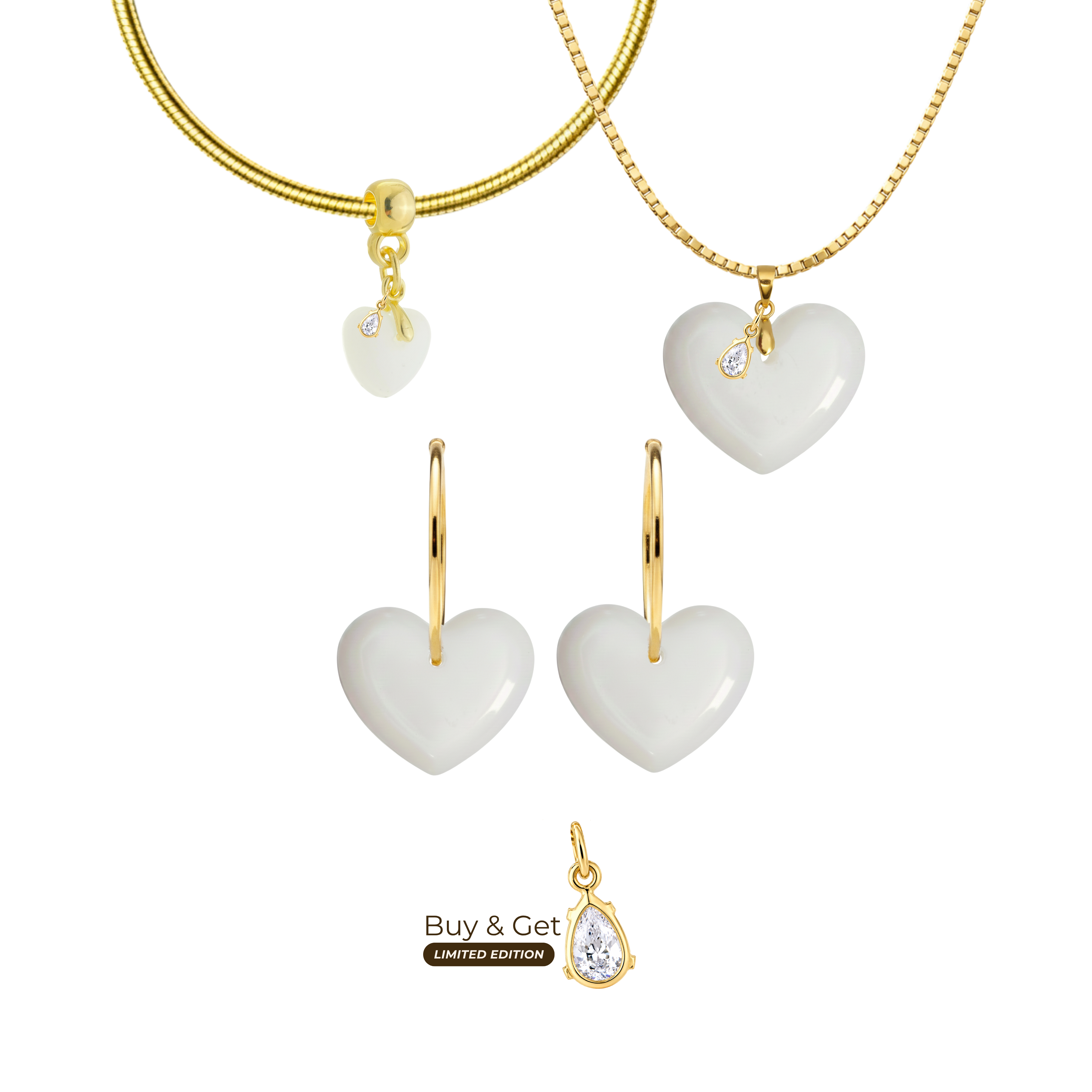 Chubby Heart with Zirconia Drop