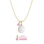 Chubby Mini Drop with Chain and Birthstone Pendant