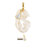Mother and Baby with Gold Leaf and Zirconia Drop
