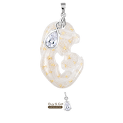 Mother and Baby with Gold Leaf and Zirconia Drop