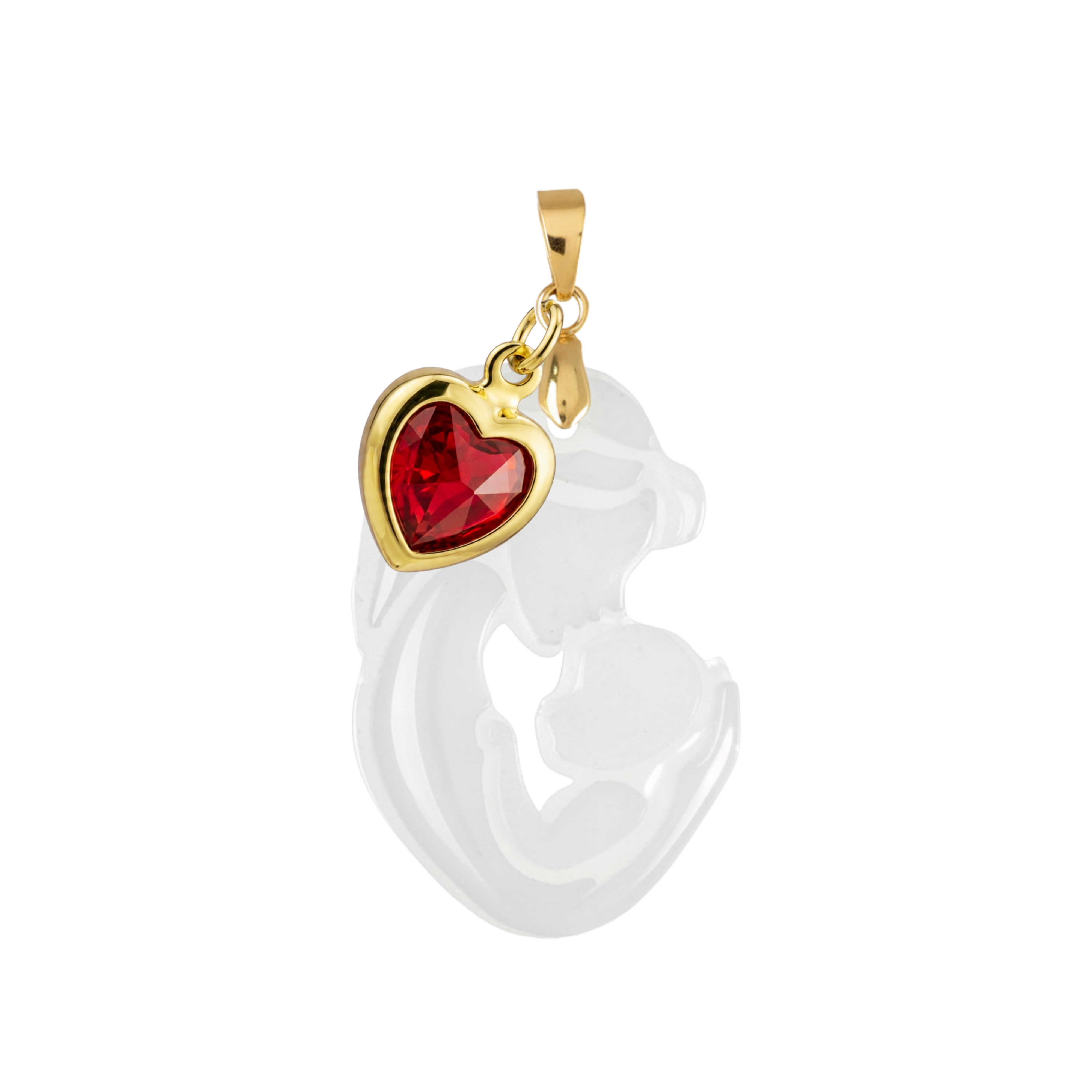 Mother and Baby with Ruby Heart