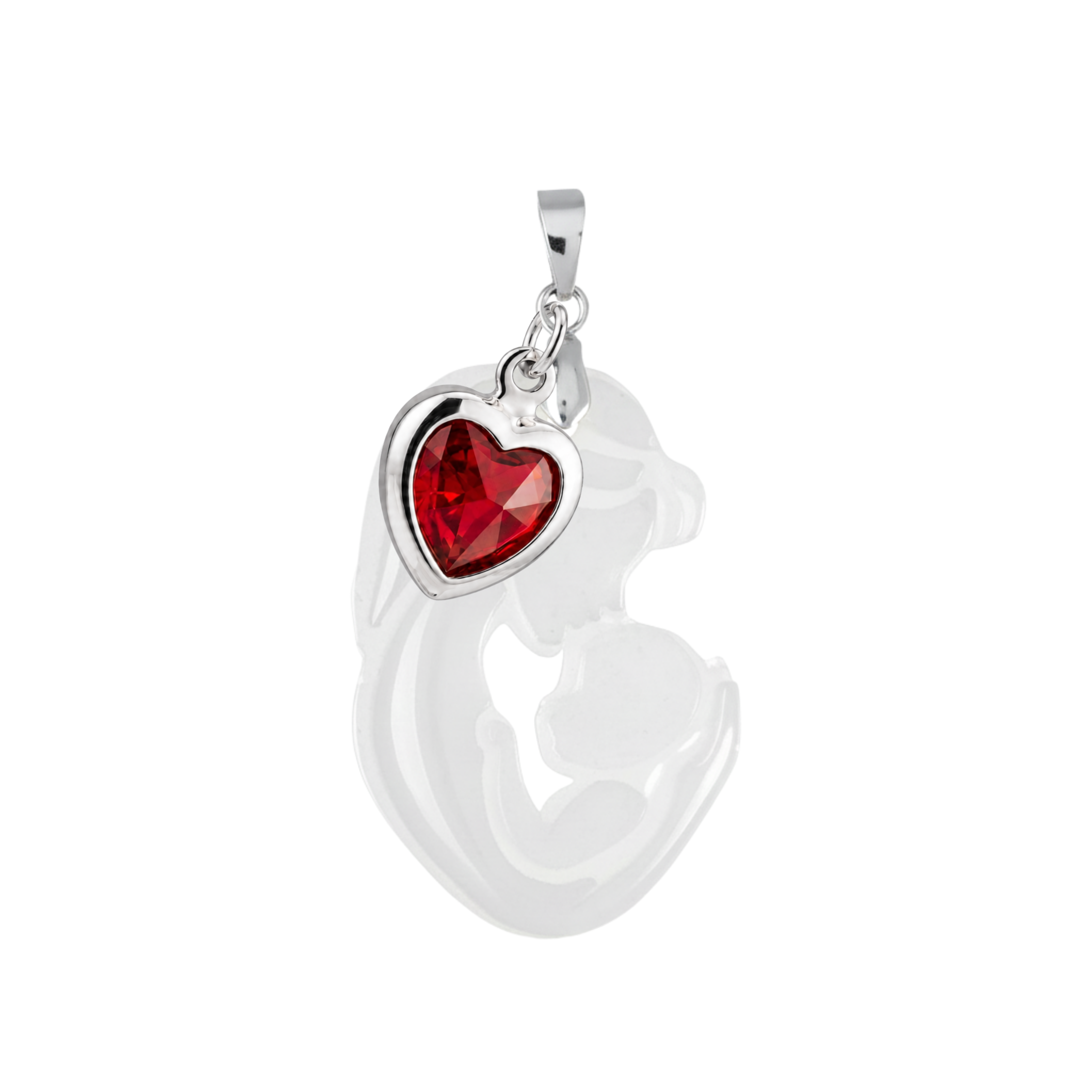 Mother and Baby with Ruby Heart