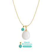 Chubby Mini Drop with Chain and Birthstone Pendant