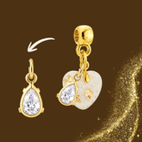 Additional Charm Gold Leaf with Zirconia Drop