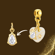 Additional Charm with Gold Leaf and Zirconia Drop