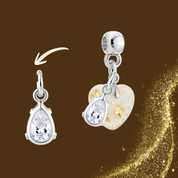 Additional Charm Gold Leaf with Zirconia Drop