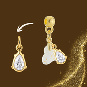 Additional Charm Gold Leaf with Zirconia Drop