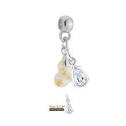 Mini Twisted Heart with Gold Leaf and Zirconia Drop