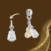 Additional Charm Gold Leaf with Zirconia Drop